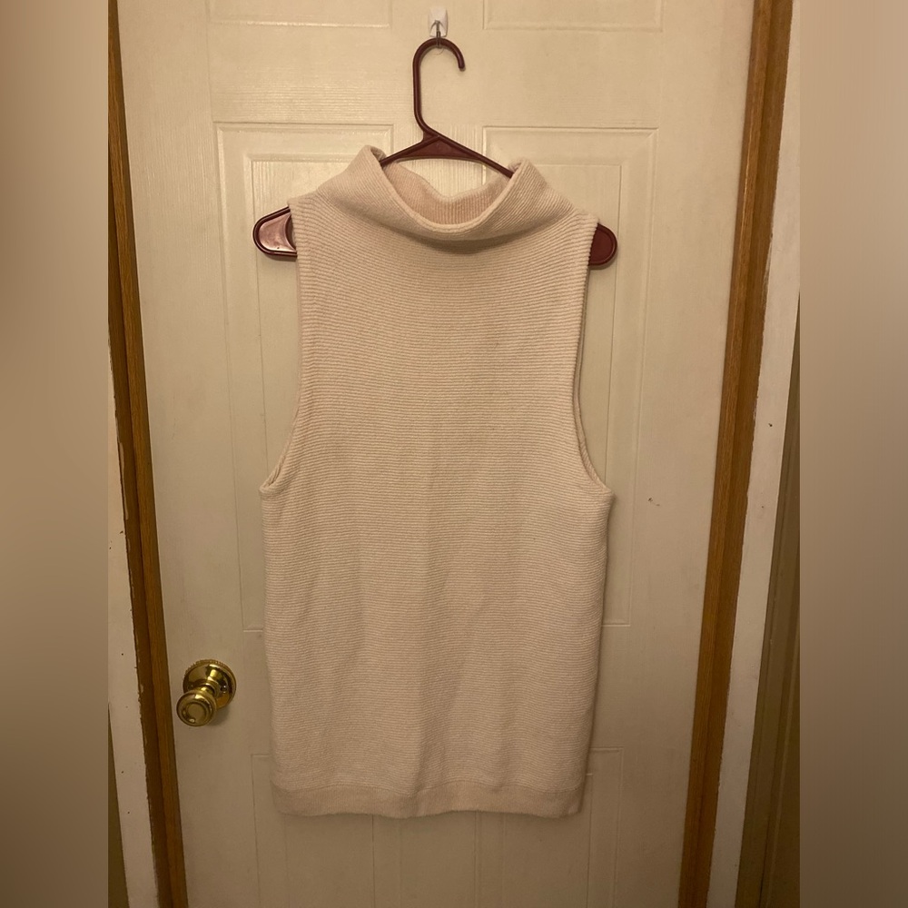 Free People Isla Ottoman Sleeveless Cowl Turtleneck Sweater in Cream - Picture 5 of 10